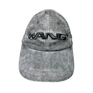 Men's Alexander Wang Gray on Gray Distressed Strapback Hat - Size 4